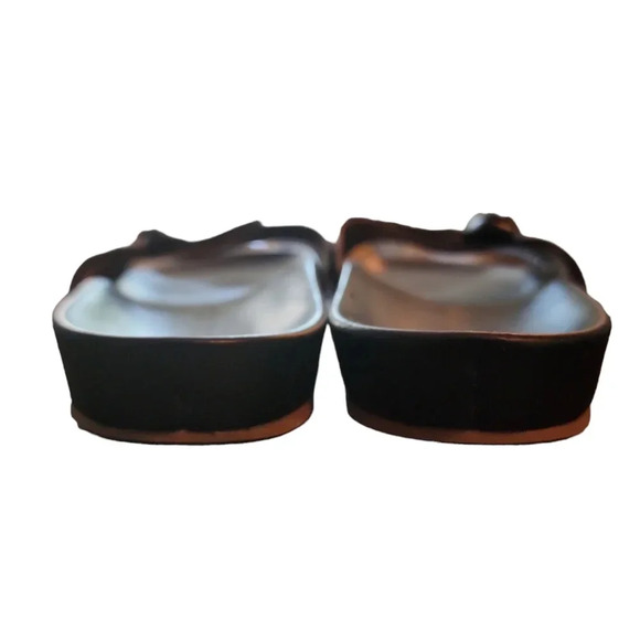 Jack Rodgers Black Bow Dorthy Leather Slide Comfort Sandals Women Sz 8.5 preppy - Picture 5 of 12